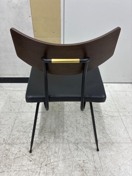 SQUARE ROOTS (スクエアルーツ) イス ブラック×ダークブラウン SOLI CHAIR SEARED OAK / BK LEATHER