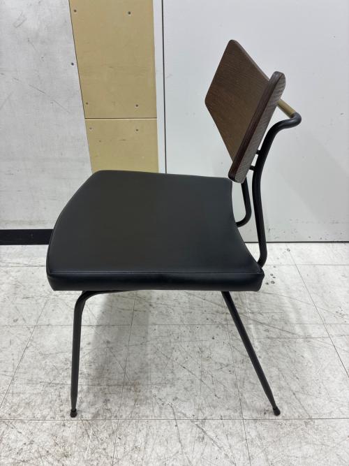 SQUARE ROOTS (スクエアルーツ) イス ブラック×ダークブラウン SOLI CHAIR SEARED OAK / BK LEATHER