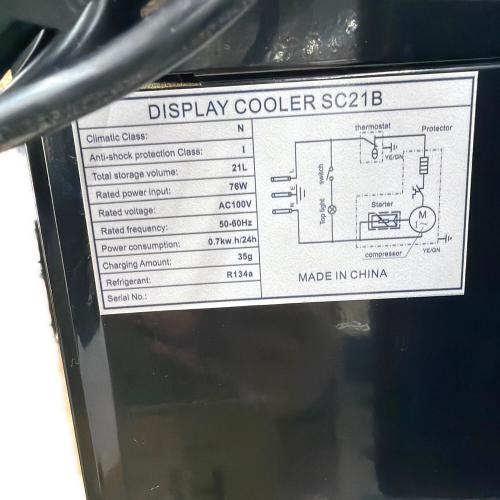 小型冷蔵ショーケース DISPLAY COOLER SC21B ※インテリアとして