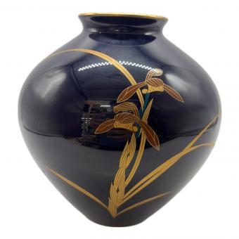 香蘭社 (コウランシャ) 花瓶 瑠璃金彩