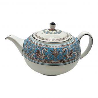 Wedgwood (ウェッジウッド) ティーポット L 1200ml フロレンティーン・ターコイズ