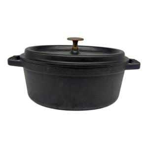 Staub (ストウブ) 両手鍋 フランス製 ブラック ピコ・ココット オーバル 23cm