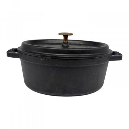STAUB オーバル 23cm 両手鍋 ブラック Staub (ストウブ) 両手鍋 フランス製 ブラック ピコ・ココット