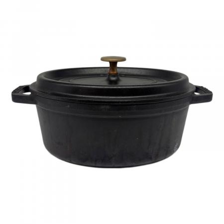 美品 STAUB ストウブ オーバル 23cm フランス製 両手鍋 Staub (ストウブ) 両手鍋 フランス製 ブラック ピコ・ココット