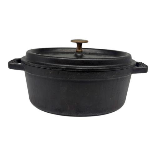Staub (ストウブ) 両手鍋 フランス製 ブラック ピコ・ココット オーバル 23cm