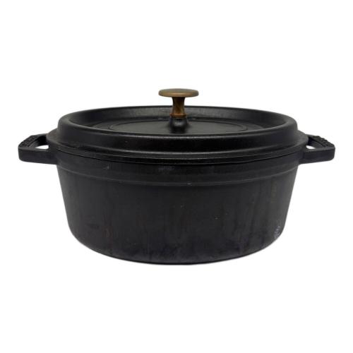 Staub (ストウブ) 両手鍋 フランス製 ブラック ピコ・ココット オーバル 23cm