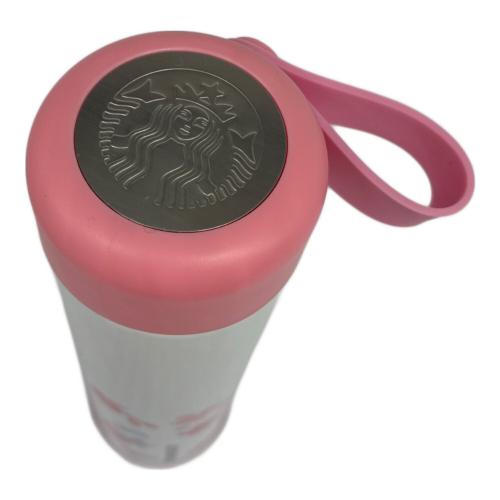 STARBUCKS COFFEE (スターバックス コーヒー) ステンレスボトル SAKURA 2018 ステンレススクリューシリコンストラップボトルホワイト470ml