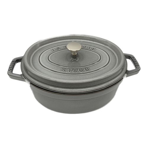 Staub (ストウブ) ホーロー鍋 27cm/3.2L グレー ココットオーバル