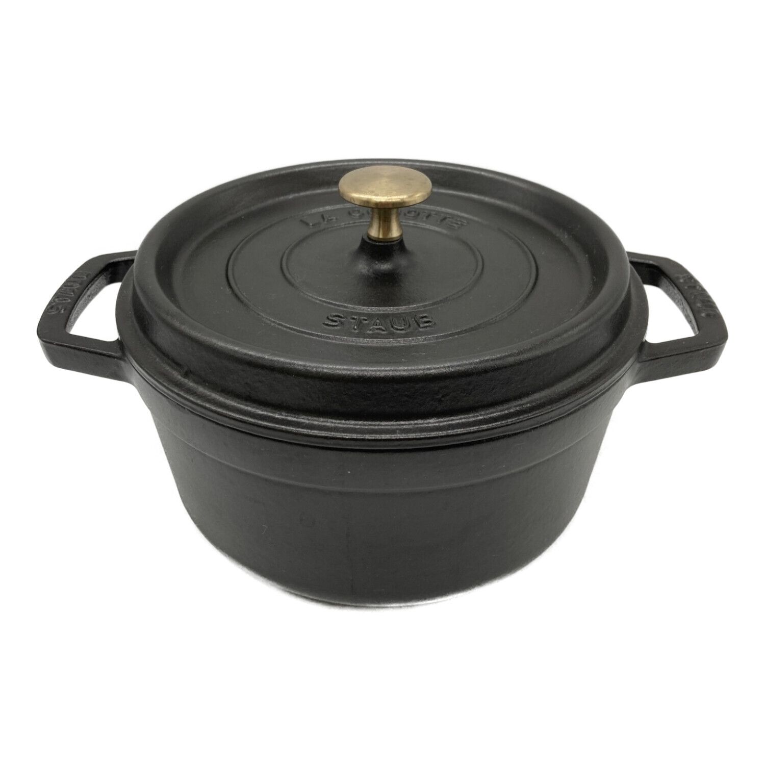 Staub (ストウブ) 両手鍋 ブラック 22cm ココットラウンド｜トレファク