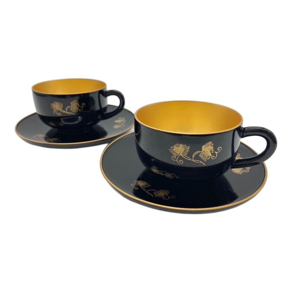 【希少】フッチェンロイター 24K 金彩 カップ＆ソーサー ハンドエングレーブド 山中塗 (ヤマナカヌリ) カップ&ソーサー 金彩 紅茶揃/多田桂寛作