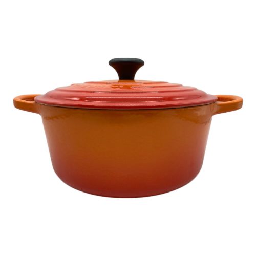 LE CREUSET (ルクルーゼ) 両手鍋 SIZE 22cm オレンジ ココット・ロンド