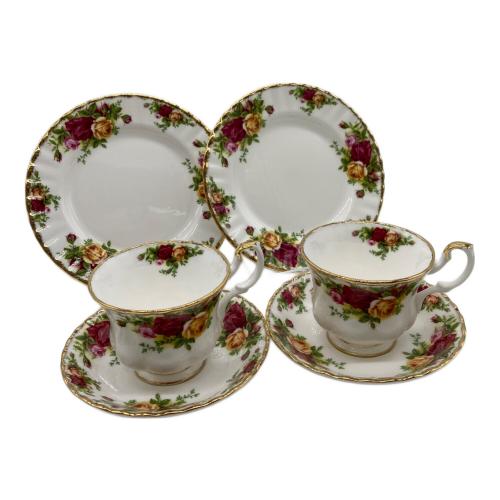ROYAL ALBERT (ロイヤルアルバート) 食器セット オールドカントリーローズ カップ＆ソーサー・プレート各2P