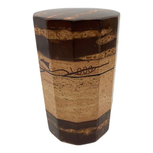 桜皮細工 (オウヒザイク) 茶入 樺細工