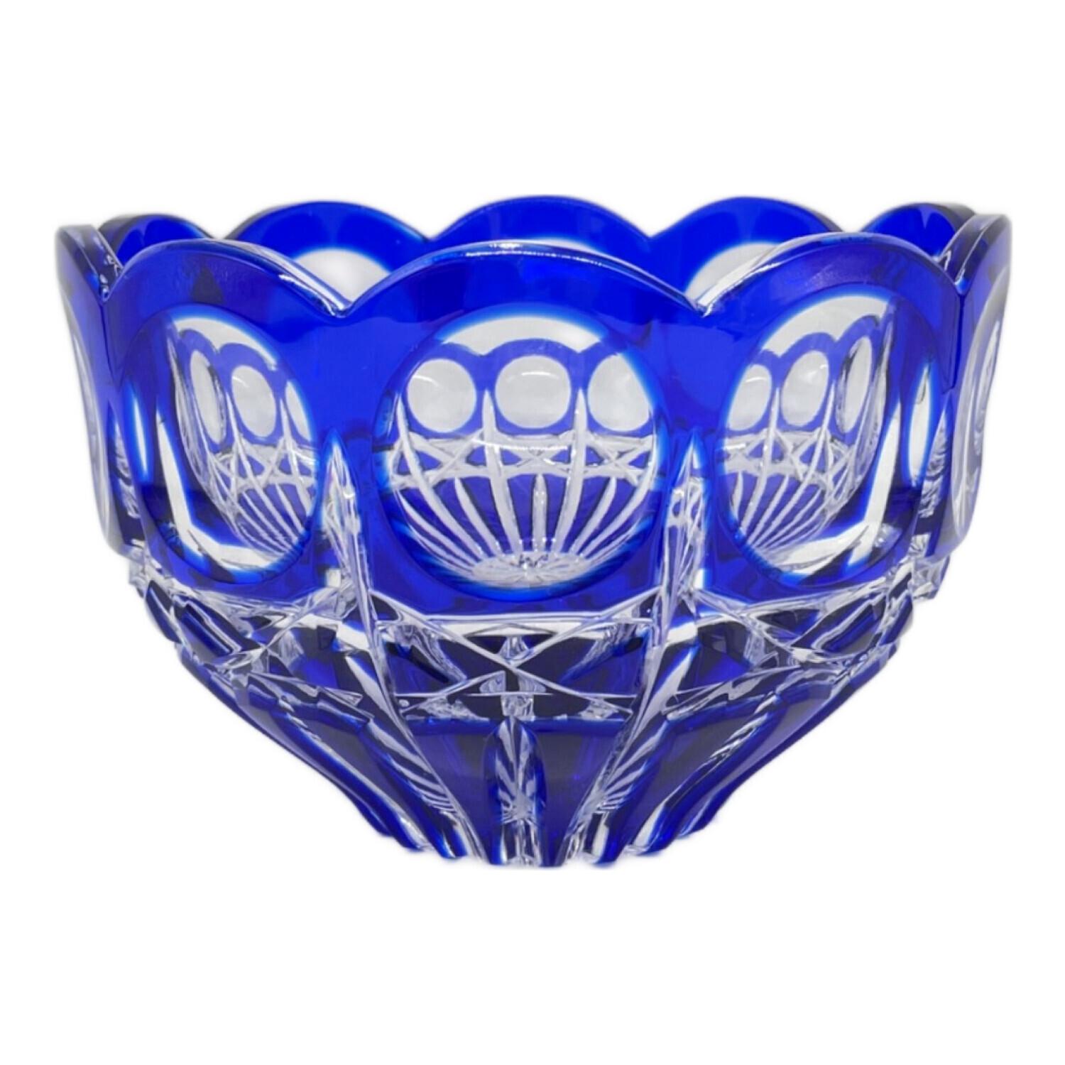 ポロニア　クリスタルガラス製ボウル 花弁型 カットガラス 約30cm ポロニア クリスタルガラス製ボウル 花弁型 カットガラス 約30cm