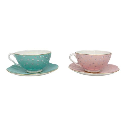 Wedgwood (ウェッジウッド) カップ&ソーサー ポルカドット 4Pセット