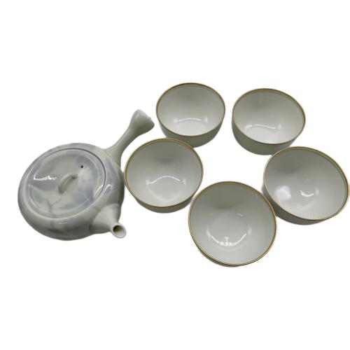 深川製磁 (フカガワセイジ) 茶器 グリーン木蓮 急須1・湯呑み5セット