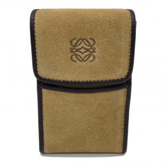 LOEWE (ロエベ) シガレットケース ブラウン アナグラム型押し スエード L11