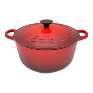 LE CREUSET (ルクルーゼ) 両手鍋 SIZE 22cm レッド