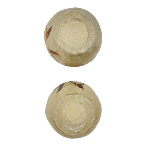 洞みやび窯 手拈り織部夫婦湯呑み 加藤成作