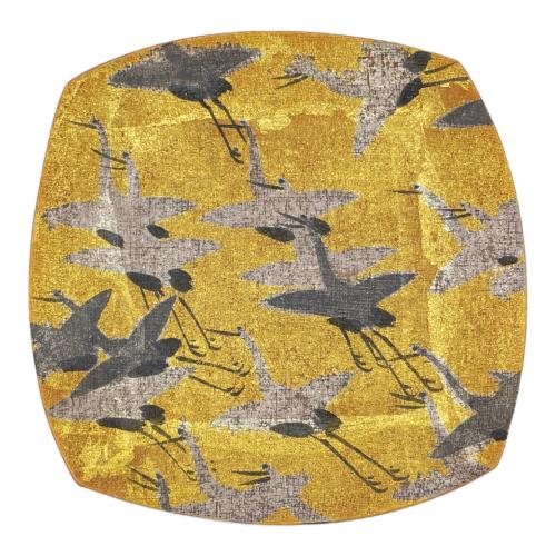 北村隆 皿 陶印有 金彩光琳鶴図