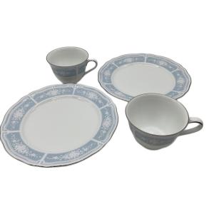 Noritake (ノリタケ) プレート レースウッドシルバー ペア2客