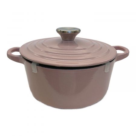 LE CREUSET (ルクルーゼ) 両手鍋 ピンク cocotte ronde tradition 18cm