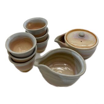 萩焼 (ハギヤキ) 煎茶器揃え 天竜 急須1・湯さまし1・湯呑み5セット