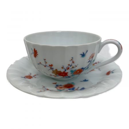 深川製磁 (フカガワセイジ) 紅茶碗皿 色絵花鳥紋