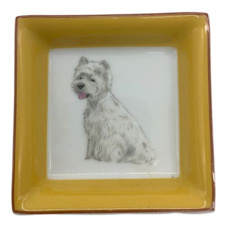 HERMES (エルメス) 小皿 ハイランドホワイトテリア/イエロー×ホワイト