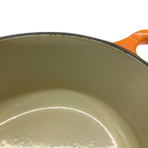 LE CREUSET (ルクルーゼ) 両手鍋 SIZE 28cm オレンジ