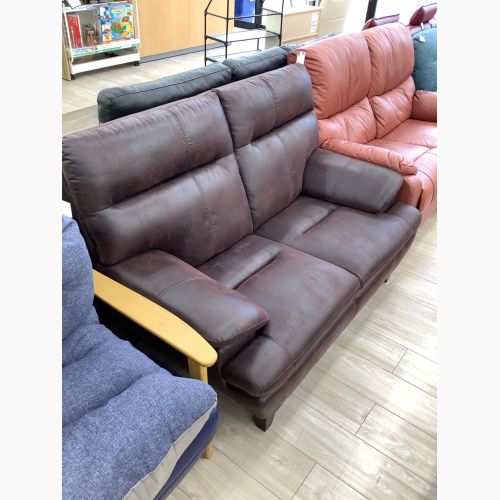 大塚家具ダークブラウン本革二人掛けソファ【美品】 大塚家具 (オオツカカグ) 2人掛けソファー ブラウン 2人掛け 半