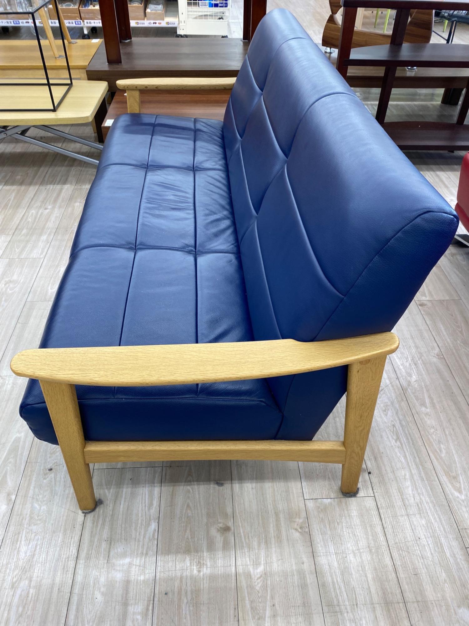 浜本工芸 (ハマモトコウゲイ) 3人掛けソファー ネイビー