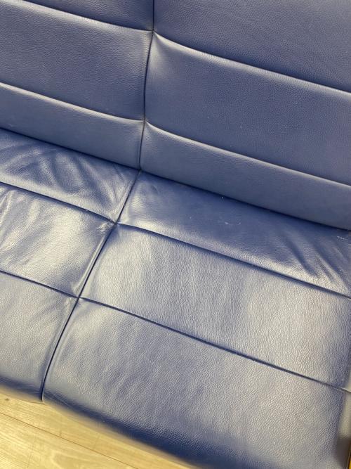 浜本工芸 ネイビーブルー レザーソファ 浜本工芸 ネイビーブルー