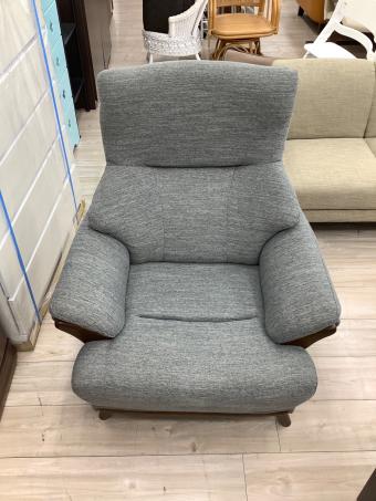 1人掛けソファー グレー×ブラウン