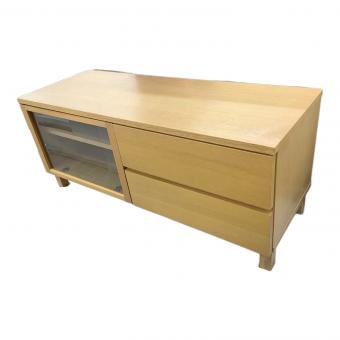 無印良品 (ムジルシリョウヒン) テレビボード ナチュラル 97 フラップ扉 引き出し2 オーク材 幅110㎝