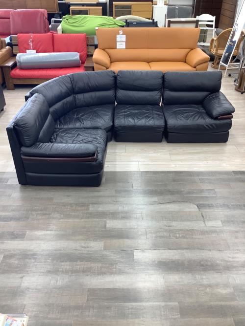 コーナーソファー ブラック