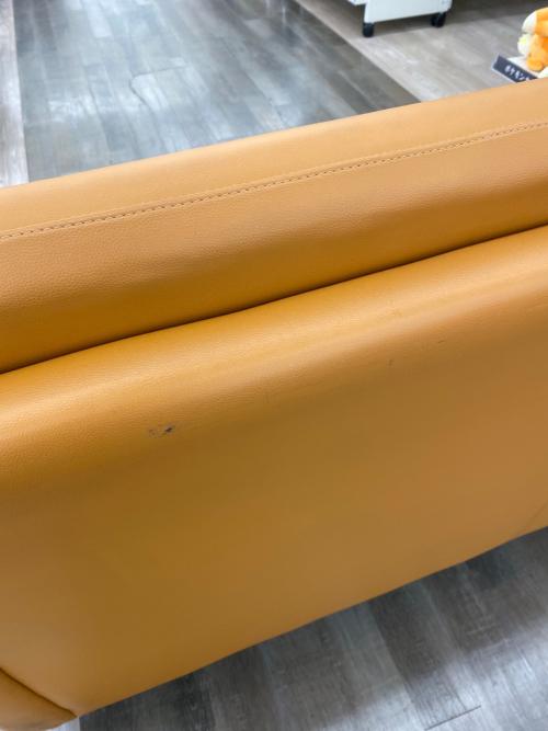 3人掛けソファー オレンジ 合皮