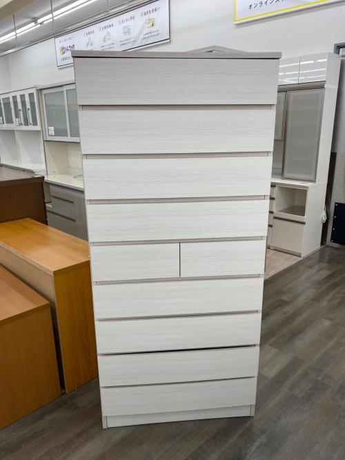 ハイチェスト ホワイト 9段