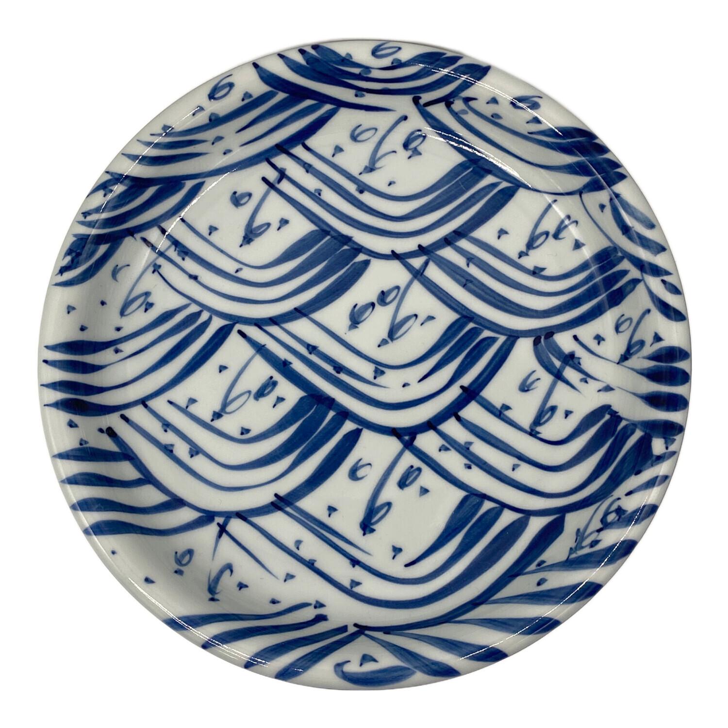 源右衛門窯 (ゲンエモンガマ) 銘々皿 染付四海波｜トレファクONLINE