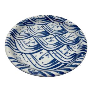 源右衛門窯 (ゲンエモンガマ) 銘々皿 染付四海波