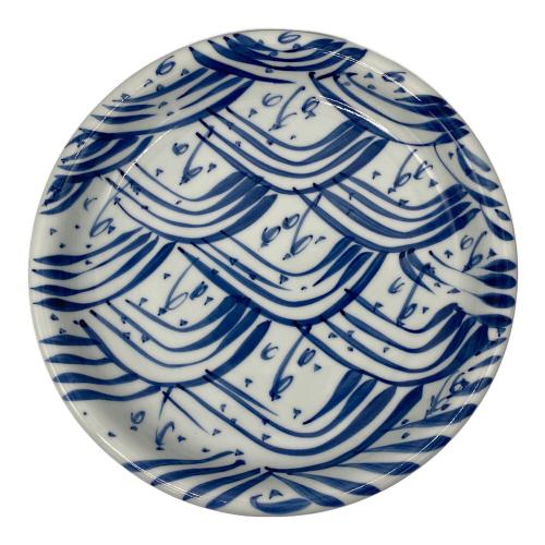 源右衛門窯 (ゲンエモンガマ) 銘々皿 染付四海波