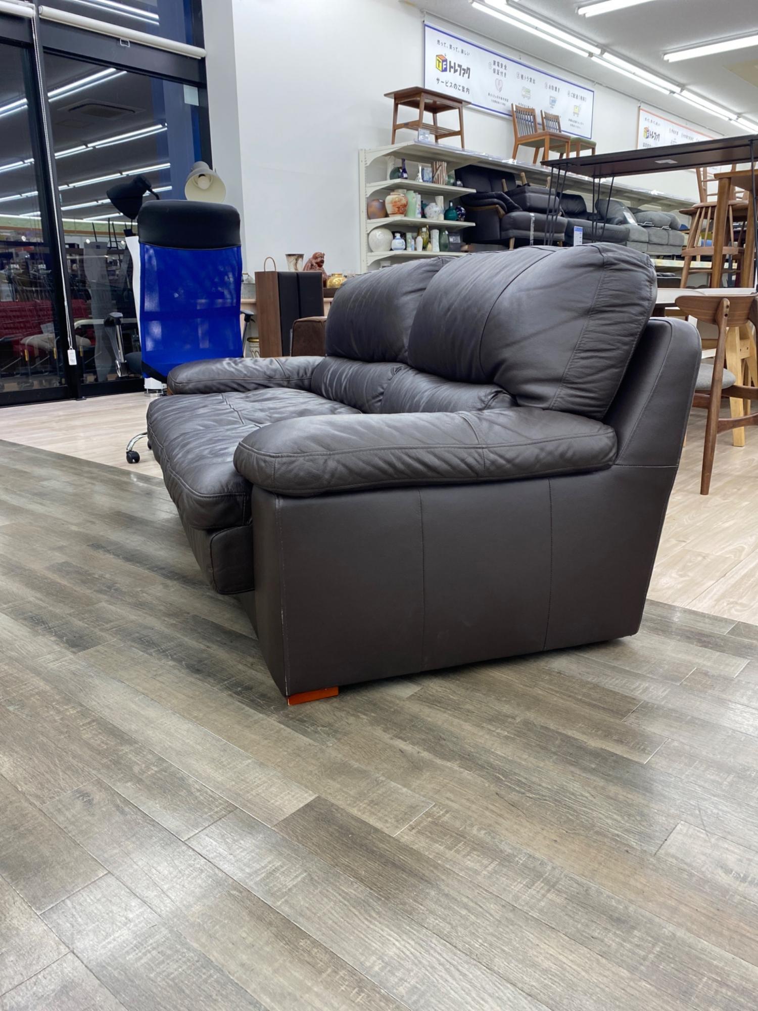 2.5人掛けソファー ブラウン 半革｜トレファクONLINE