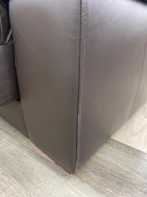 2.5人掛けソファー ブラウン 半革