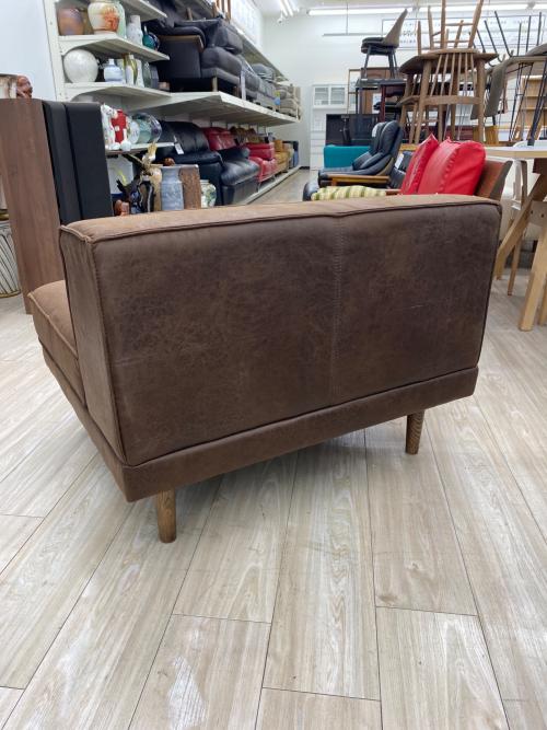 アームレス2人掛けソファー ブラウン