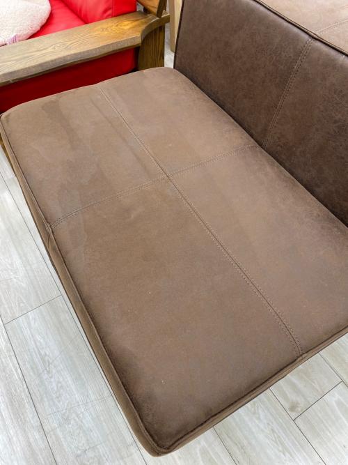 アームレス2人掛けソファー ブラウン