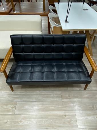 カリモク60 (カリモクロクマル) 2人掛けソファー ブラック×ブラウン Kチェア 11