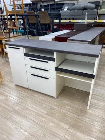 Pamouna (パモウナ) キッチンカウンター ダークブラウン×ホワイト 3段