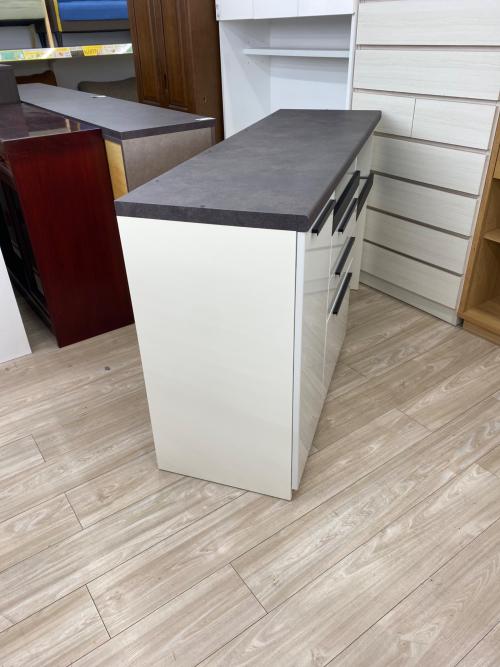 Pamouna (パモウナ) キッチンカウンター ダークブラウン×ホワイト 3段