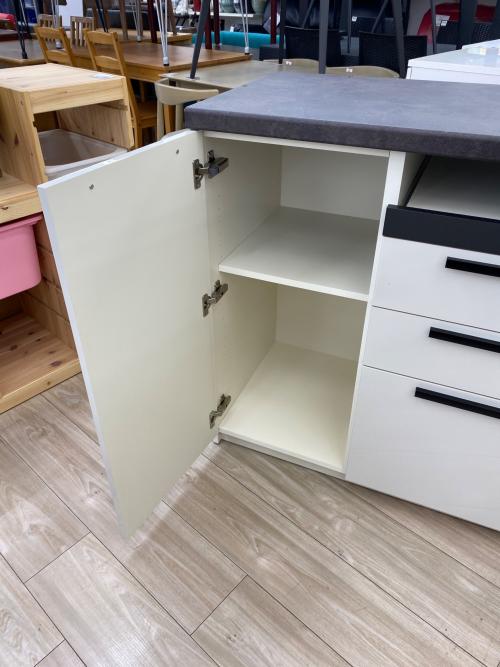 Pamouna (パモウナ) キッチンカウンター ダークブラウン×ホワイト 3段