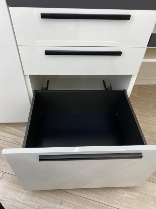 Pamouna (パモウナ) キッチンカウンター ダークブラウン×ホワイト 3段